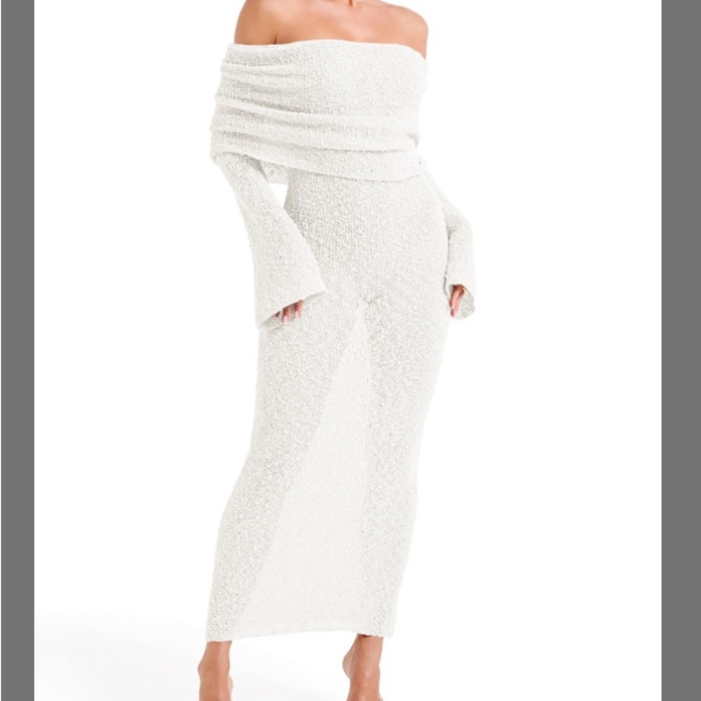 Elegant Off-Shoulder White Dress